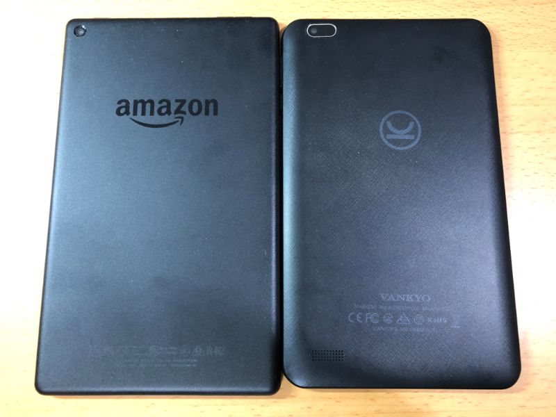 VANKYO MatrixPad S8とAmazon Fire HD 8の質感を比較